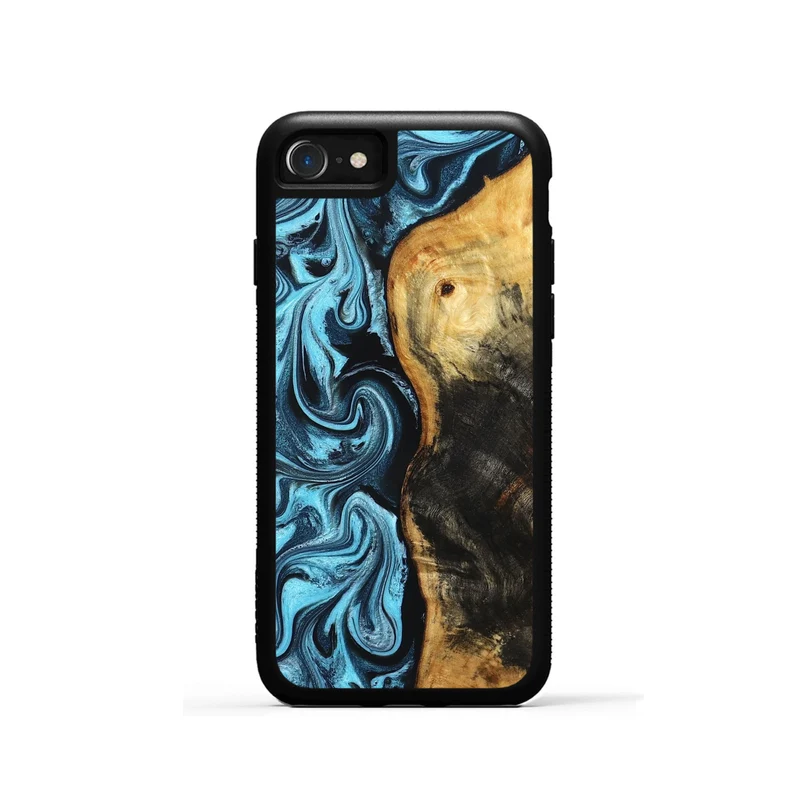 iPhone SE Wood Phone Case - Queenie (Blue, 829662)