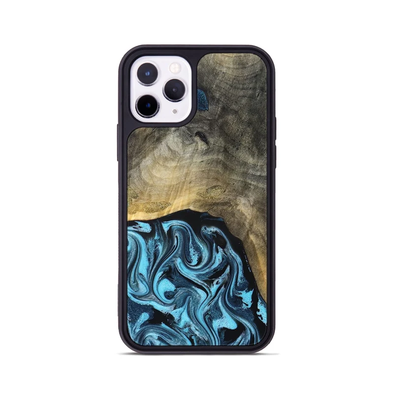 iPhone 11 Pro Wood Phone Case - Izael (Blue, 829669)