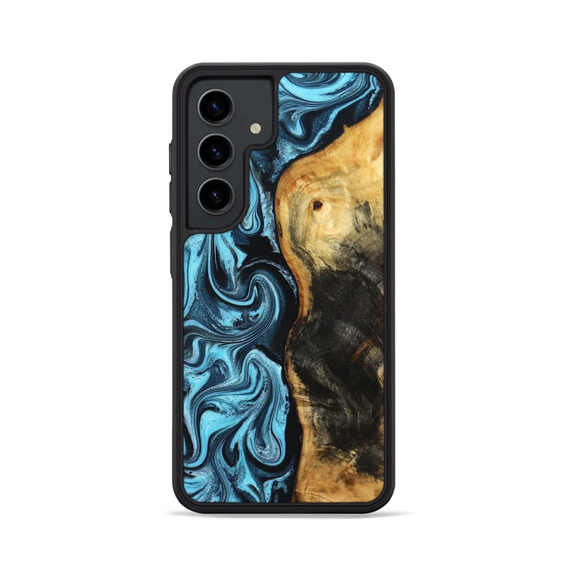 Galaxy S24 Wood Phone Case - Queenie (Blue, 829662)