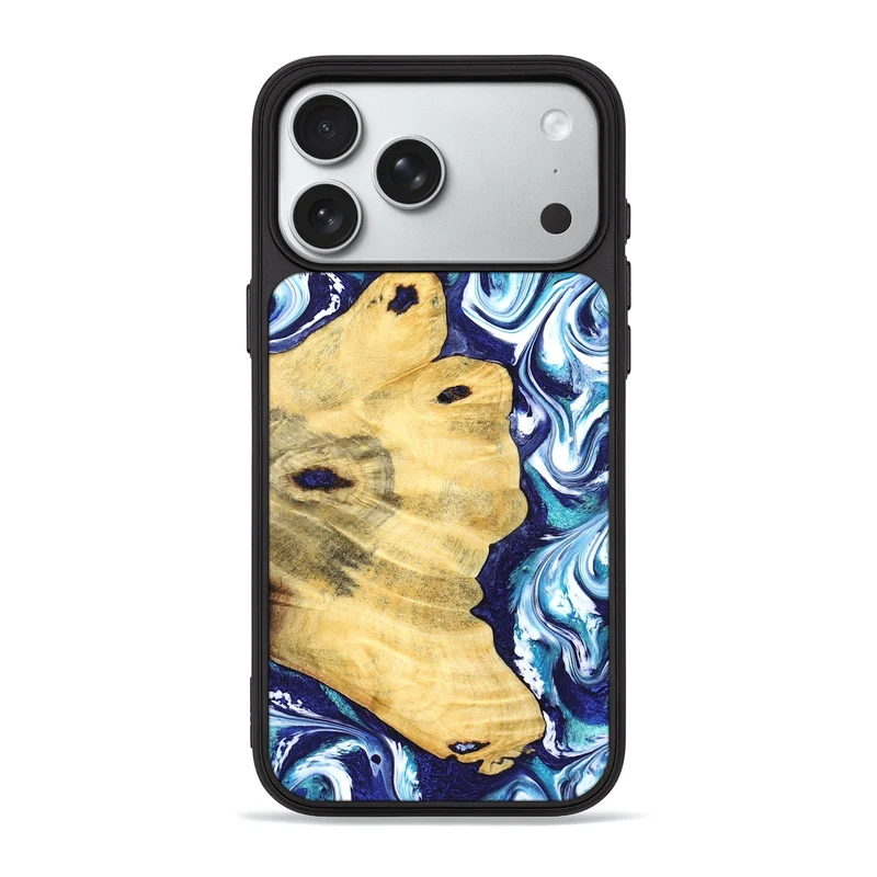 iPhone 18 Pro Max Wood Phone Case - Clemmie (Blue, 829666)
