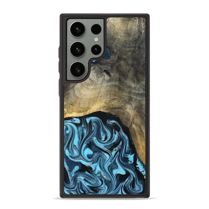 Galaxy S23 Ultra Wood Phone Case - Izael (Blue, 829669)