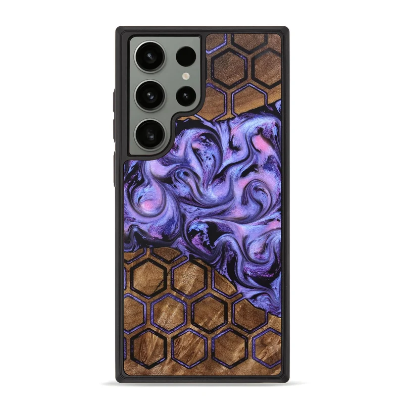 Galaxy S23 Ultra Wood Phone Case - Golden (Pattern, 829676)