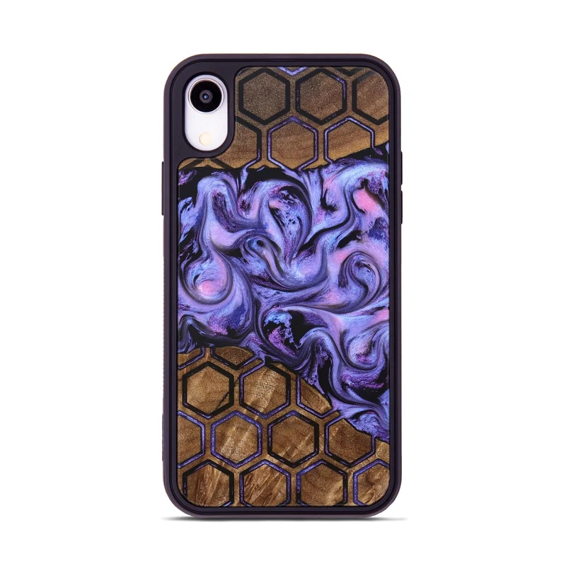 iPhone Xr Wood Phone Case - Golden (Pattern, 829676)