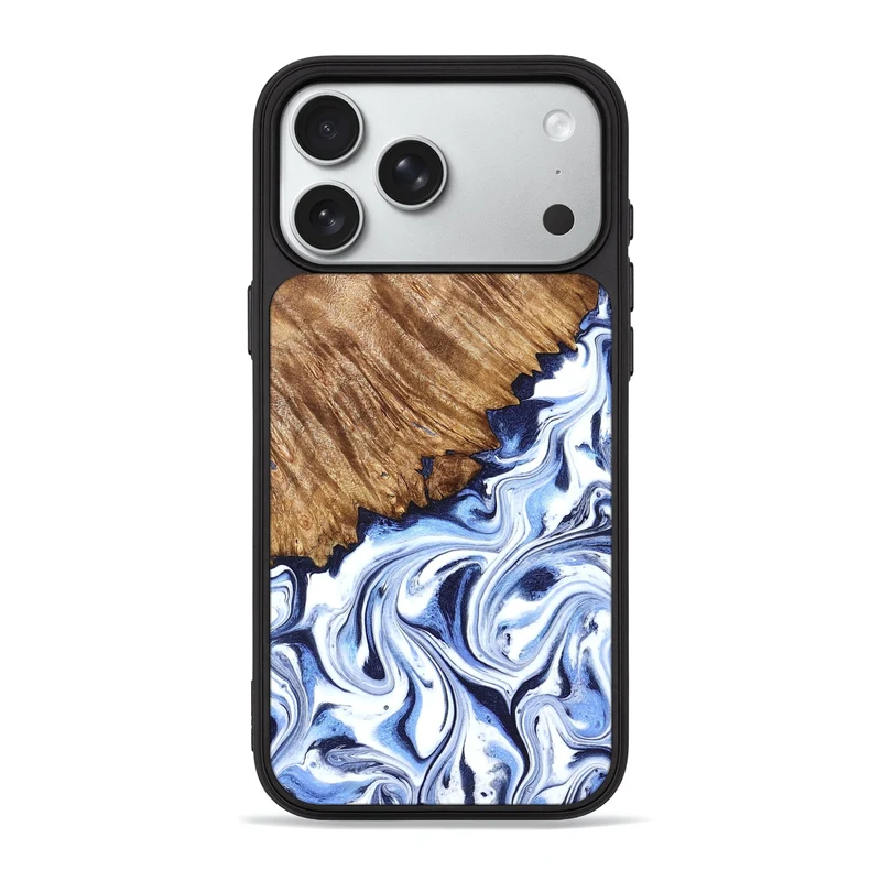 iPhone 18 Pro Max Wood Phone Case - Gerardo (Blue, 829664)