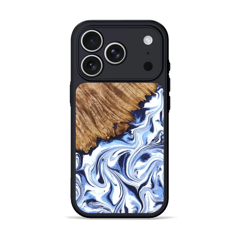 iPhone 17 Pro Wood Phone Case - Gerardo (Blue, 829664)