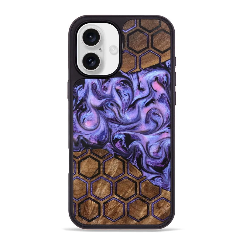 iPhone 16 Plus Wood Phone Case - Golden (Pattern, 829676)