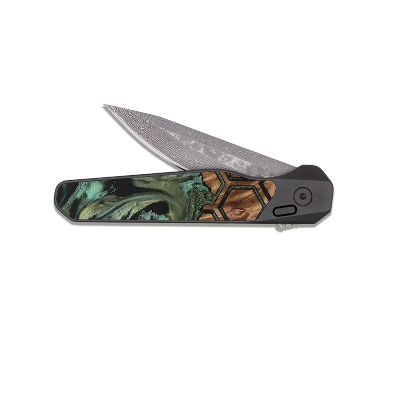 EDC Dark Damascus Wood Pocket Knife - Daja (Pattern, 829677)