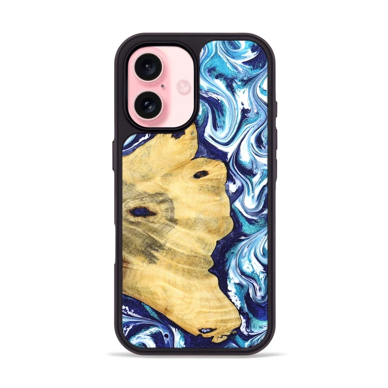 iPhone 16 Wood Phone Case - Clemmie (Blue, 829666)