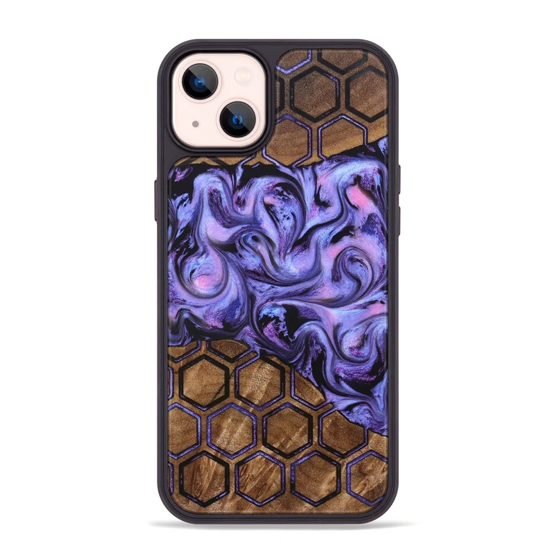 iPhone 14 Plus Wood Phone Case - Golden (Pattern, 829676)