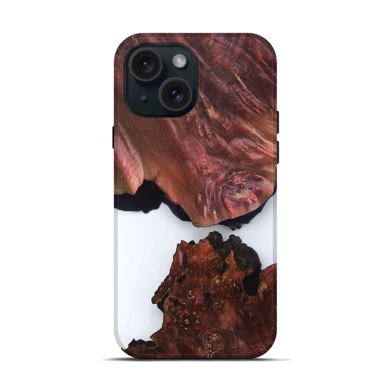 iPhone 15 Wood Live Edge Phone Case - Kanye (Clear, 829471)