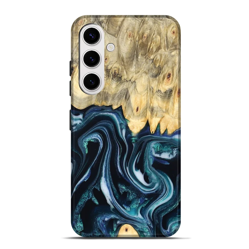Galaxy S25 Plus Wood Live Edge Phone Case - Esta (Blue, 829480)