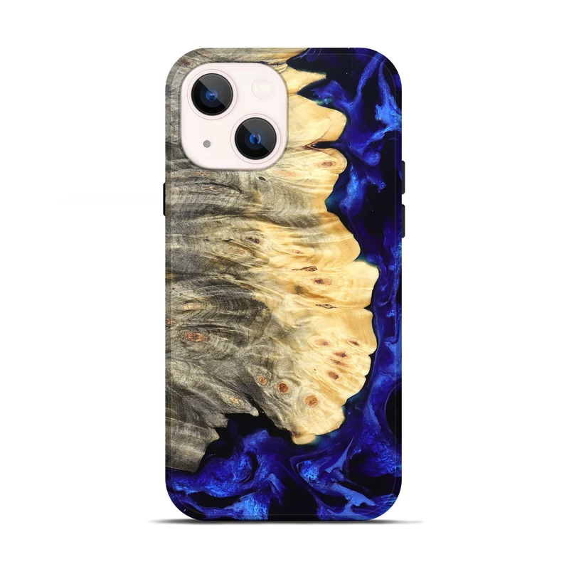 iPhone 13 Wood Live Edge Phone Case - Gay (Blue, 829485)