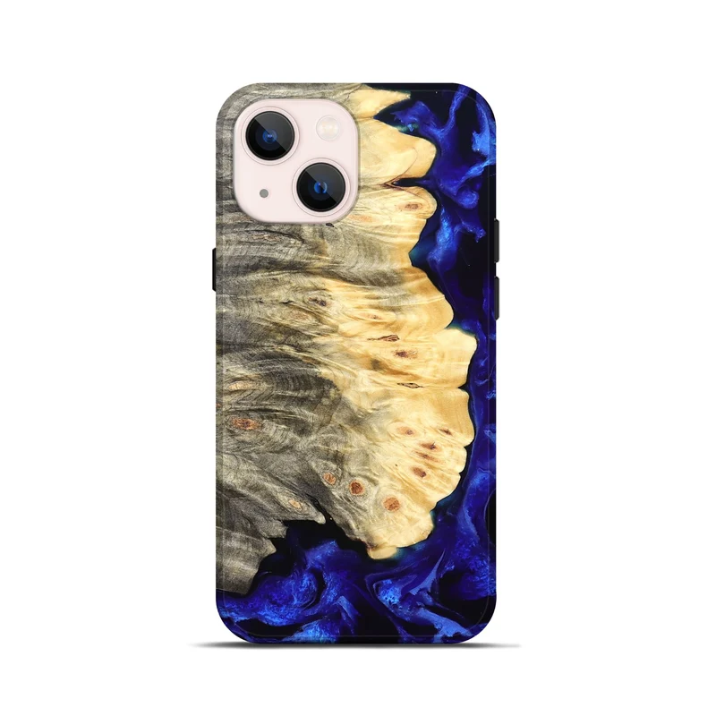 iPhone 13 mini Wood Live Edge Phone Case - Gay (Blue, 829485)