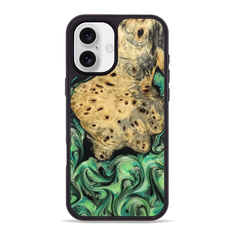 iPhone 16 Plus Wood Phone Case - Stella (Green, 829394)