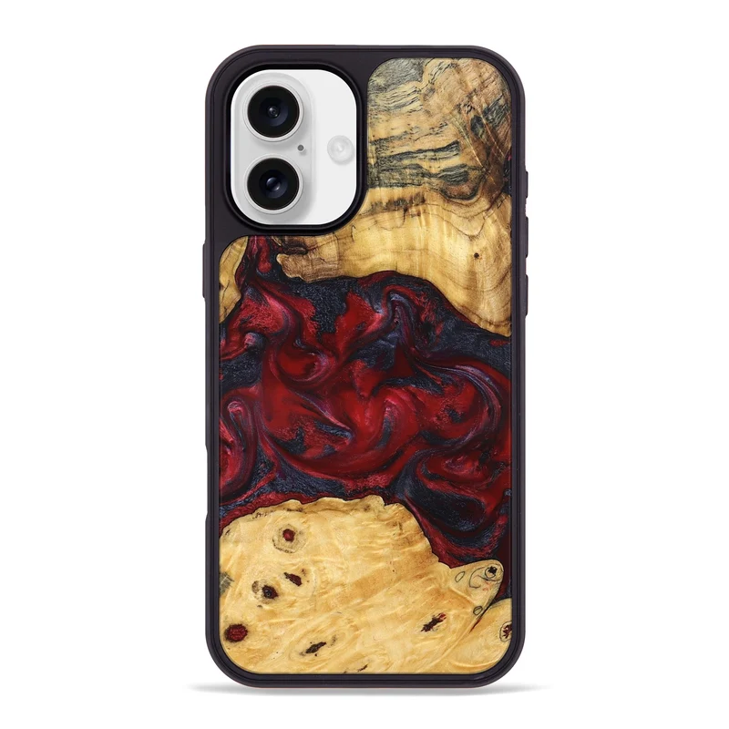 iPhone 16 Plus Wood Phone Case - Geneva (Red, 829431)