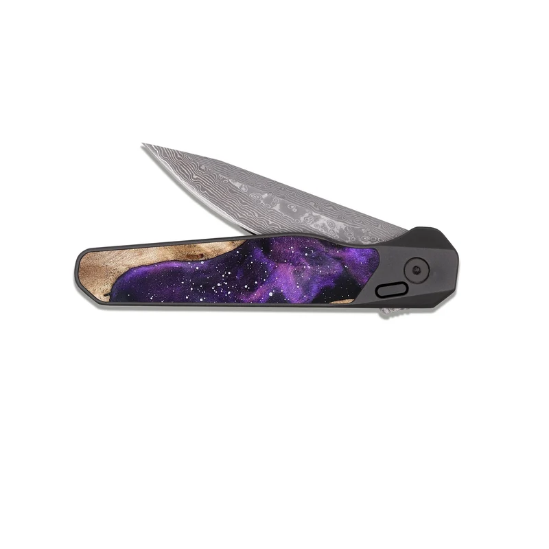 EDC Dark Damascus Wood Pocket Knife - Mason (Cosmos, 829627)