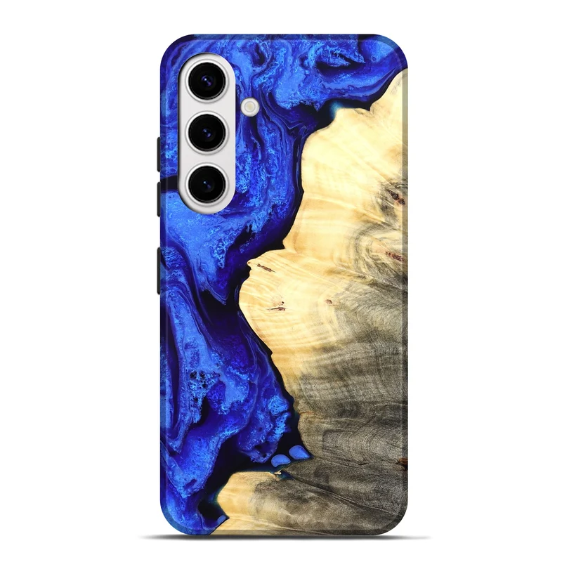 Galaxy S25 Plus Wood Live Edge Phone Case - Carey (Blue, 829497)