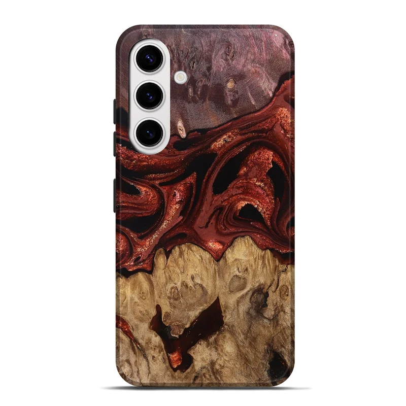 Galaxy S25 Plus Wood Live Edge Phone Case - Freyja (Red, 829456)