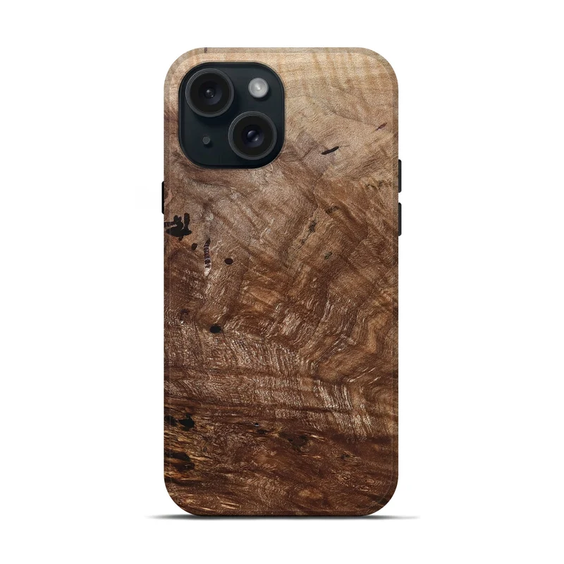 iPhone 15 Wood Live Edge Phone Case - James (Solid Wood, 829466)