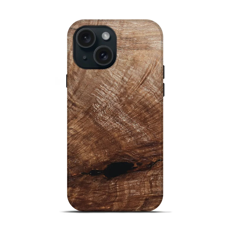 iPhone 15 Wood Live Edge Phone Case - Amirah (Solid Wood, 829474)