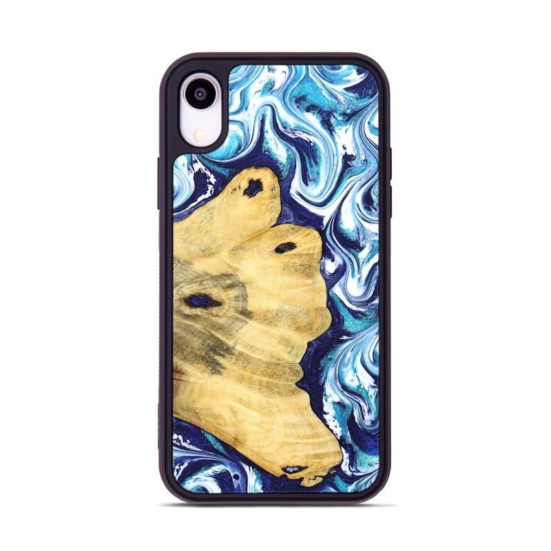 iPhone Xr Wood Phone Case - Clemmie (Blue, 829666)