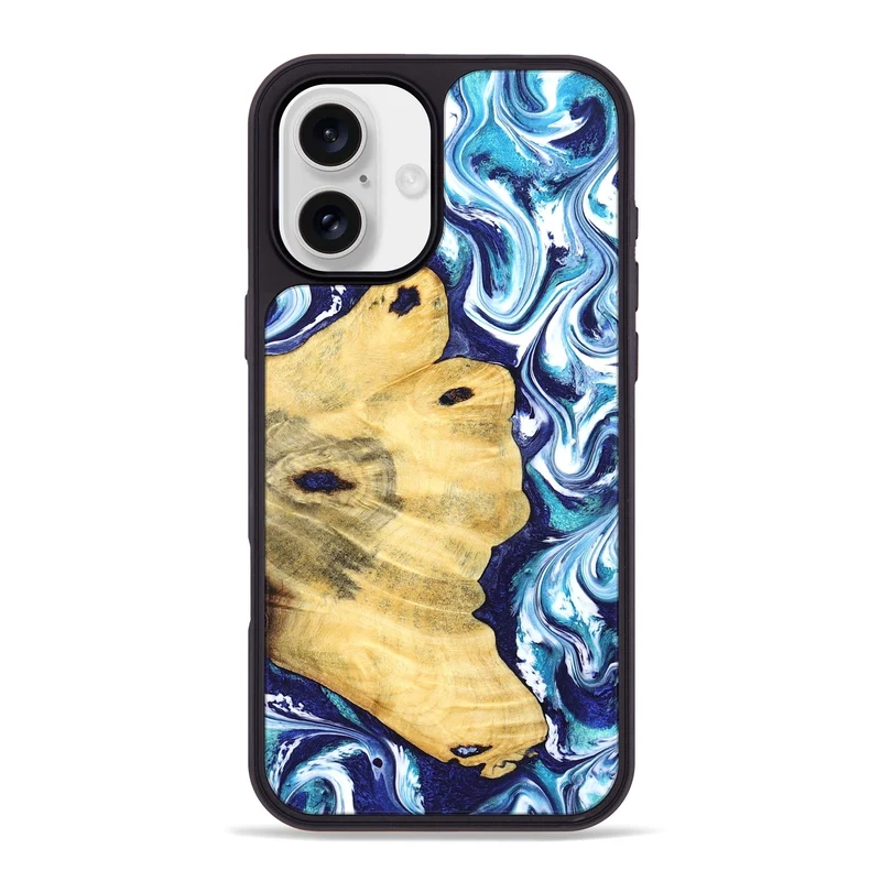 iPhone 16 Plus Wood Phone Case - Clemmie (Blue, 829666)