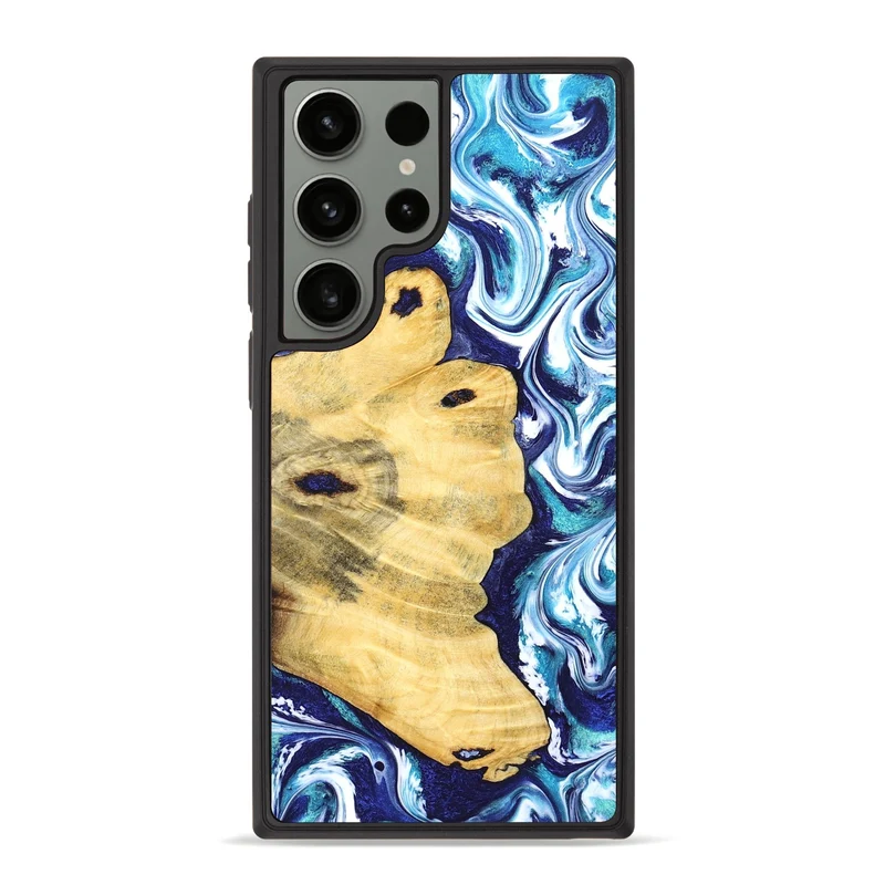 Galaxy S23 Ultra Wood Phone Case - Clemmie (Blue, 829666)