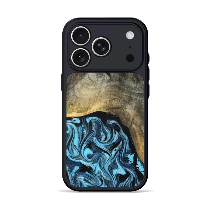 iPhone 17 Pro Wood Phone Case - Izael (Blue, 829669)