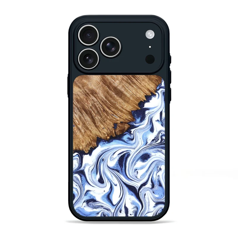 iPhone 17 Pro Max Wood Phone Case - Gerardo (Blue, 829664)
