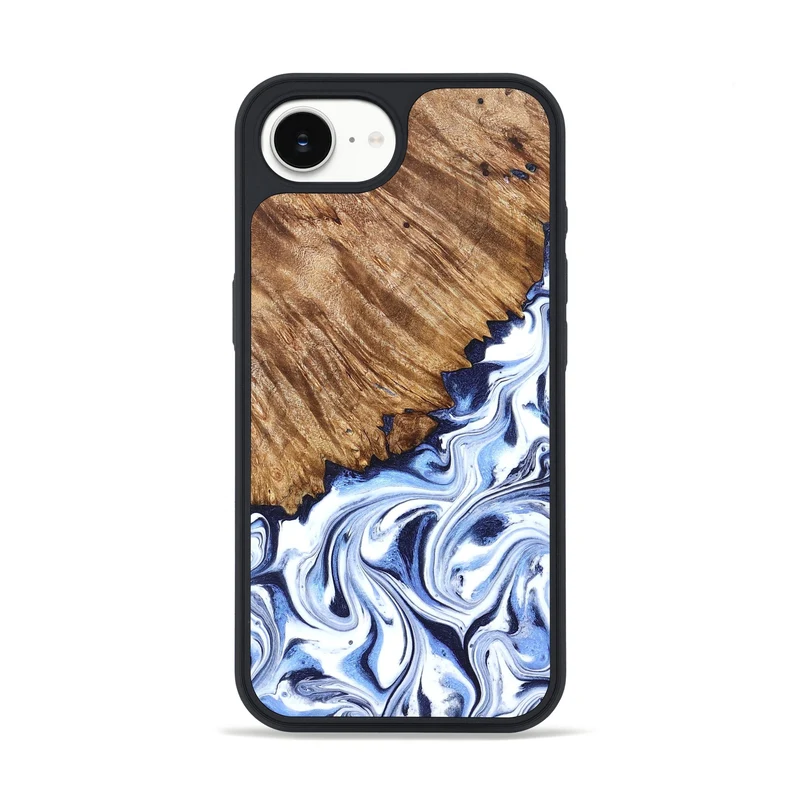 iPhone 16e Wood Phone Case - Gerardo (Blue, 829664)