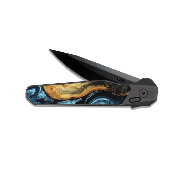 EDC Dark Slate Wood Pocket Knife - Queenie (Blue, 829662)