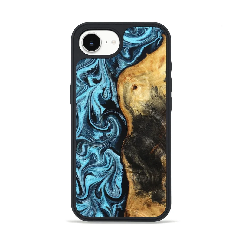 iPhone 16e Wood Phone Case - Queenie (Blue, 829662)