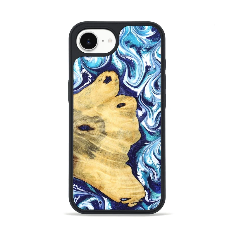 iPhone 16e Wood Phone Case - Clemmie (Blue, 829666)