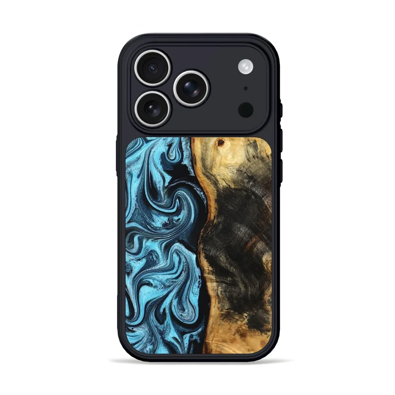 iPhone 17 Pro Wood Phone Case - Queenie (Blue, 829662)