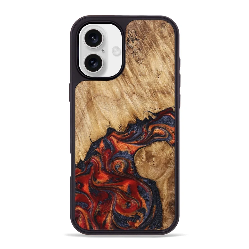 iPhone 16 Plus Wood Phone Case - Pattie (Red, 829430)