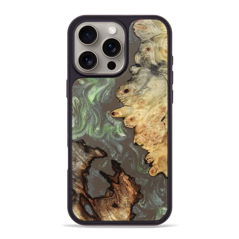 iPhone 16 Pro Max Wood Phone Case - Kylo (Green, 829427)