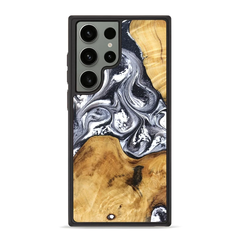 Galaxy S23 Ultra Wood Phone Case - Alexis (Black & White, 829453)