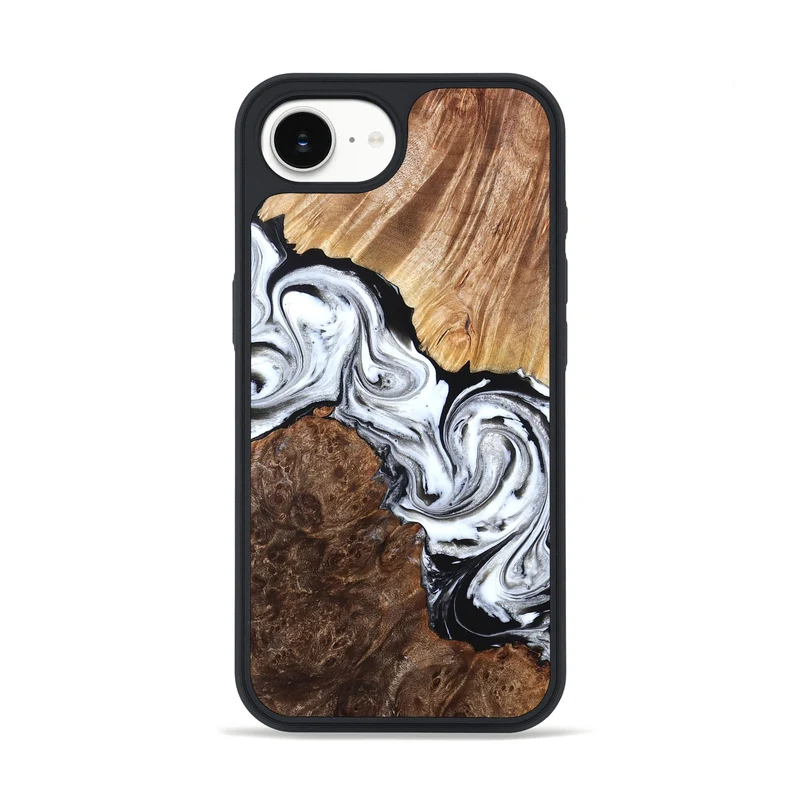 iPhone 16e Wood Phone Case - Lue (Black & White, 829448)