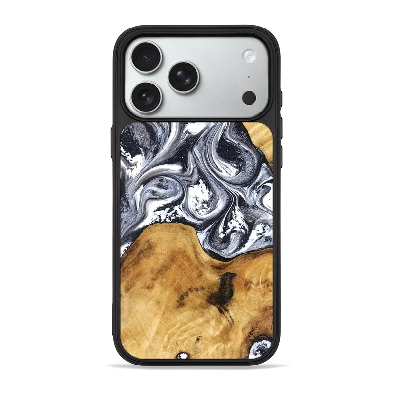 iPhone 18 Pro Max Wood Phone Case - Alexis (Black & White, 829453)