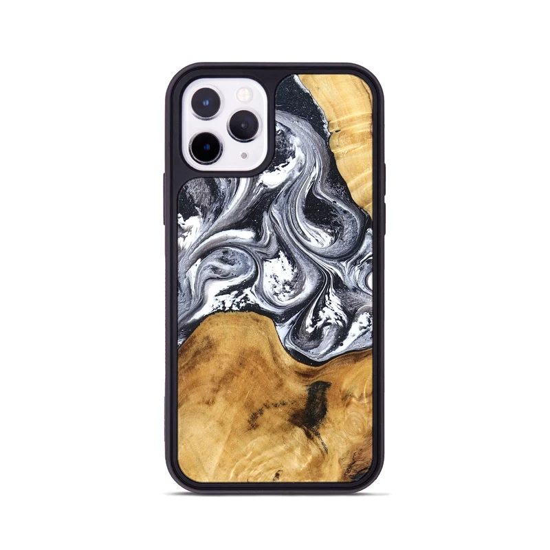 iPhone 11 Pro Wood Phone Case - Alexis (Black & White, 829453)