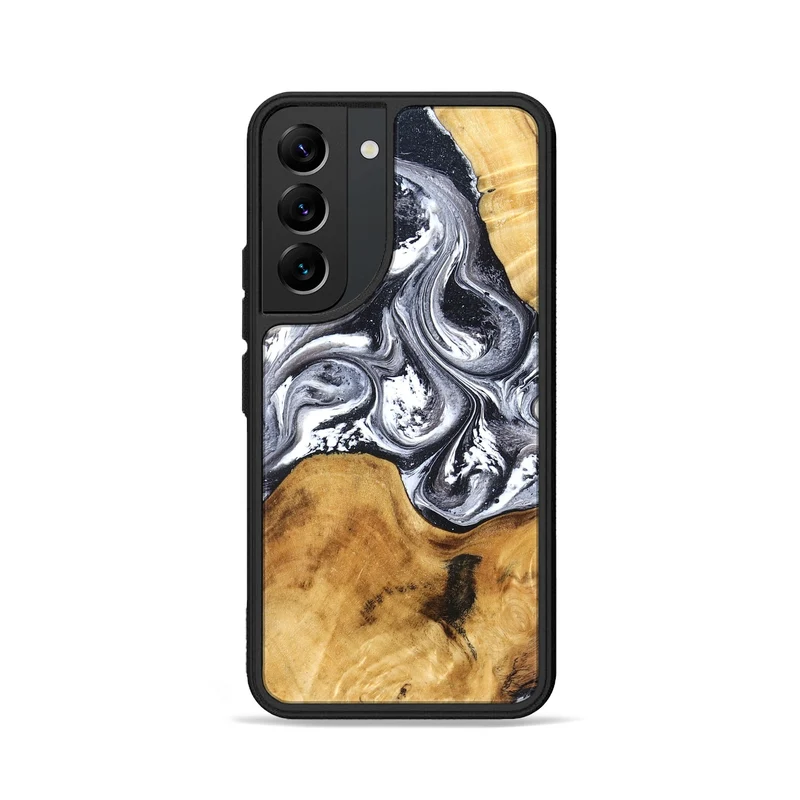 Galaxy S22 Wood Phone Case - Alexis (Black & White, 829453)