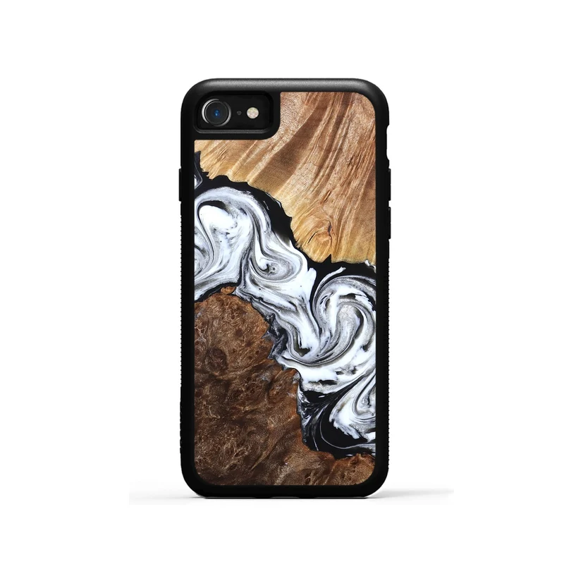 iPhone SE Wood Phone Case - Lue (Black & White, 829448)