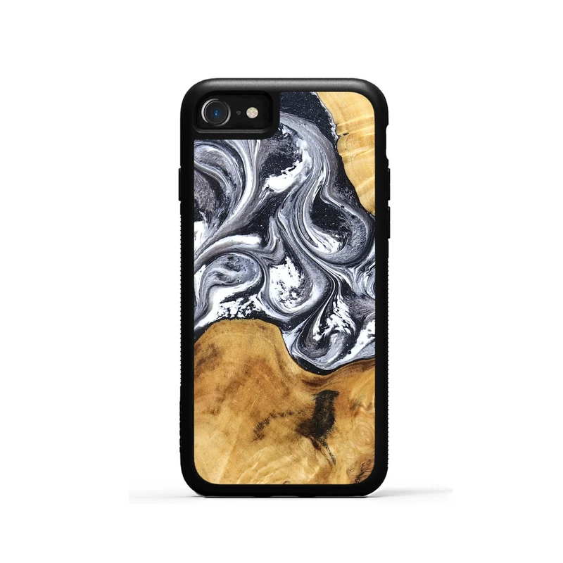 iPhone SE Wood Phone Case - Alexis (Black & White, 829453)