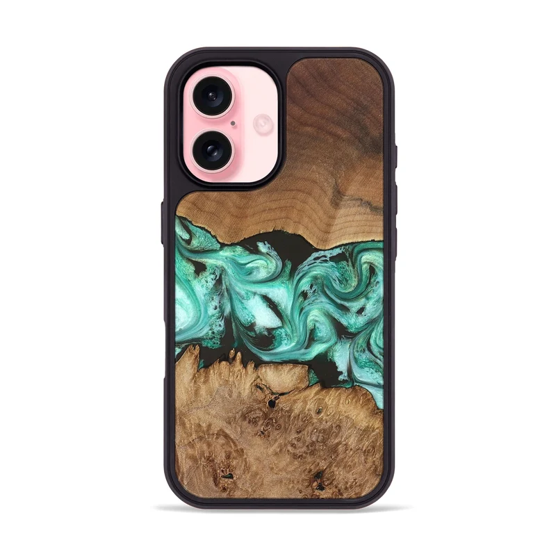 iPhone 16 Wood Phone Case - Jamir (Green, 829420)