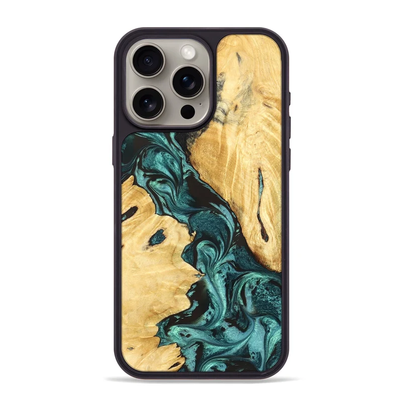 iPhone 15 Pro Max Wood Phone Case - Sol (Green, 829426)