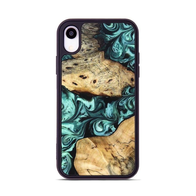 iPhone Xr Wood Phone Case - Kasey (Green, 829390)