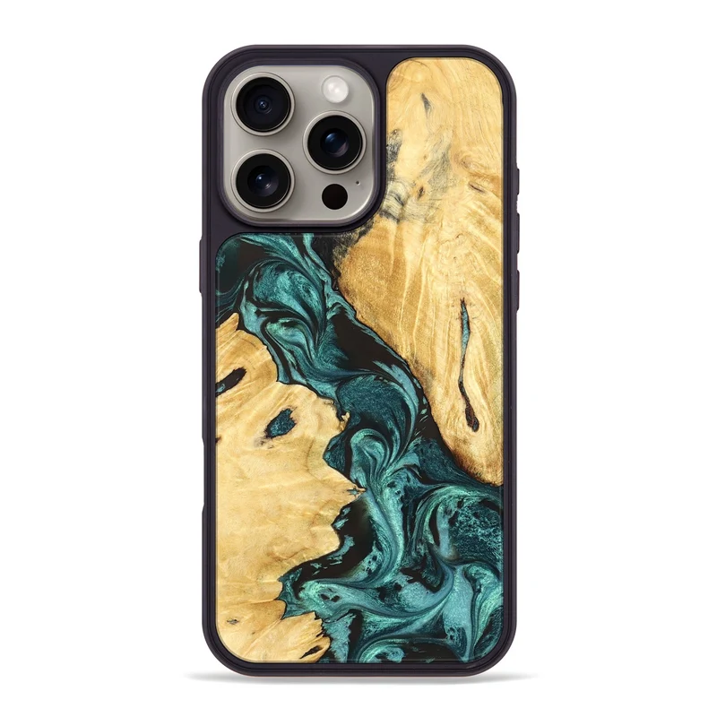 iPhone 16 Pro Max Wood Phone Case - Sol (Green, 829426)