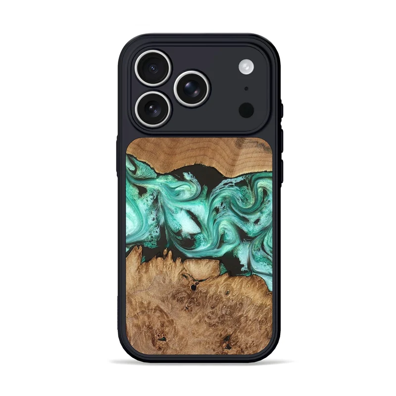 iPhone 17 Pro Wood Phone Case - Jamir (Green, 829420)