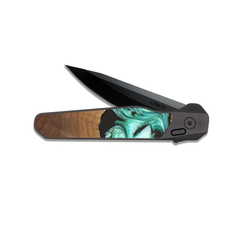 EDC Dark Slate Wood Pocket Knife - Jamir (Green, 829420)