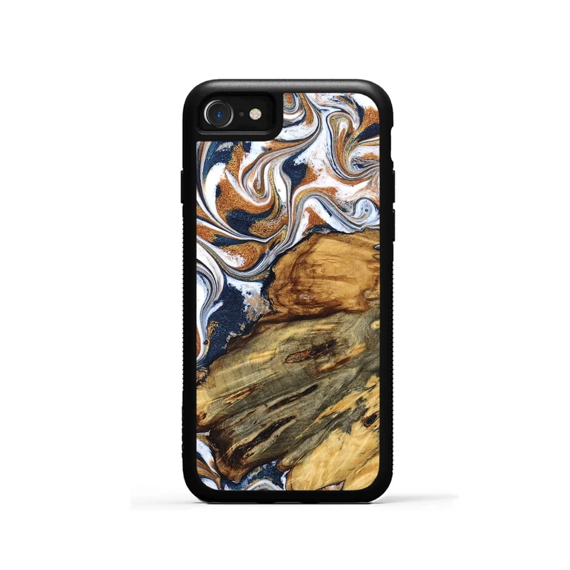 iPhone SE Wood Phone Case - Jessica (Teal & Gold, 829408)